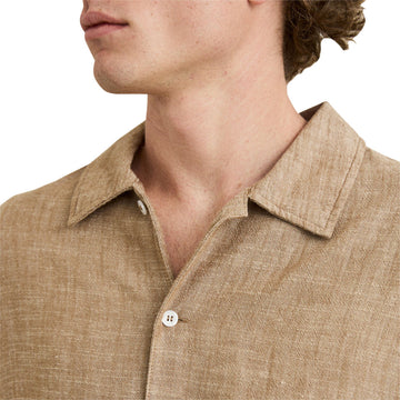 Rhythm Linen Chambray Long Sleeve Shirt - Coffee