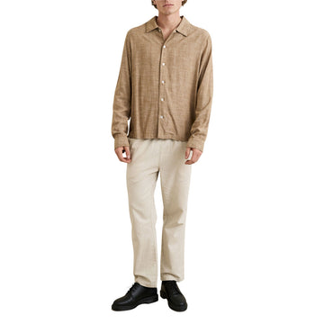 Rhythm Linen Chambray Long Sleeve Shirt - Coffee