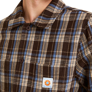 Rhythm Alex Check Long Sleeve Shirt - Chestnut