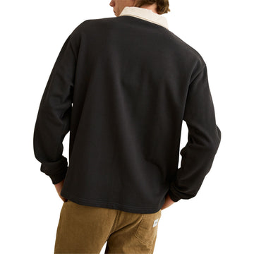 Rhythm Koa Vintage Long Sleeve Rugby Shirt - Black