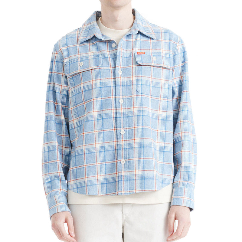 Deus Ex Machina Vacay Check Long Sleeve Shirt - Sky Blue