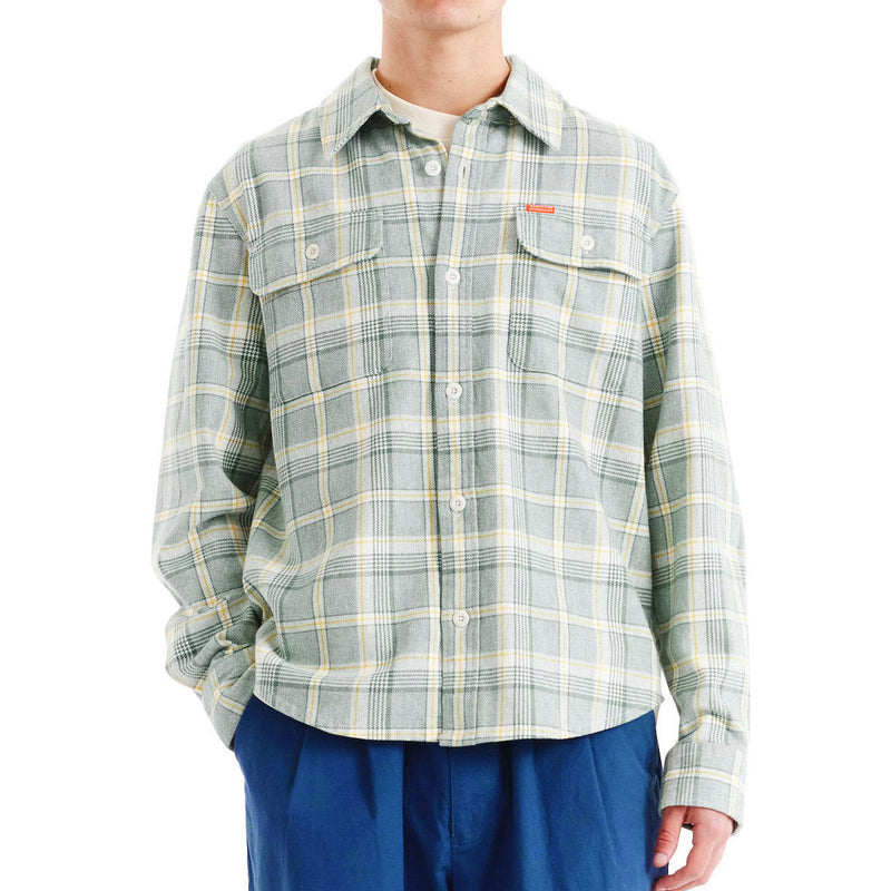 Deus Ex Machina Vacay Check Long Sleeve Shirt - Tendril Green