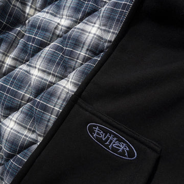 Butter Goods Plaid Lined Zip-Thru Hoodie - Black