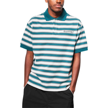 Butter Goods Witness Stripe Polo Shirt - Grey/Teal