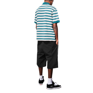 Butter Goods Witness Stripe Polo Shirt - Grey/Teal