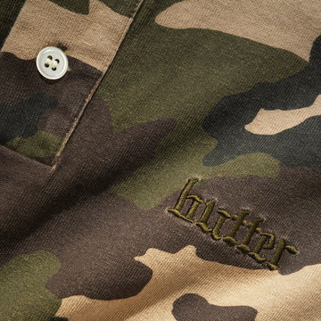 Butter Goods Camo Polo Shirt - Woodland