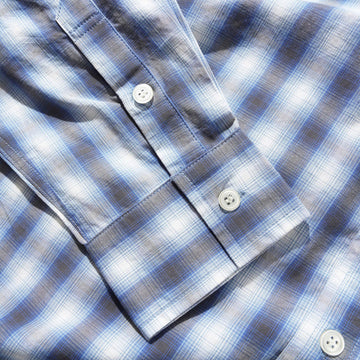 Butter Goods Shadowplaid Long Sleeve Shirt - Blue
