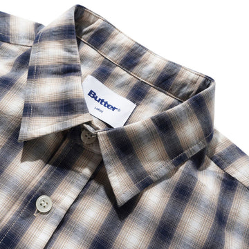 Butter Goods Shadowplaid Long Sleeve Shirt - Tan