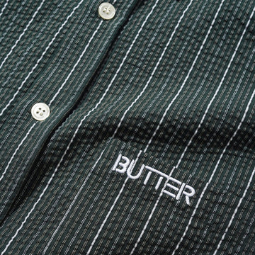 Butter Goods Seersucker Long Sleeve Shirt - Forest