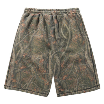 Butter Goods Overlock Stitch Fleece Shorts - Forest Camo