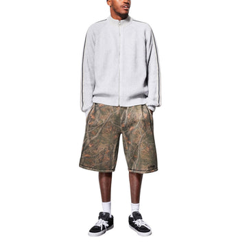 Butter Goods Overlock Stitch Fleece Shorts - Forest Camo