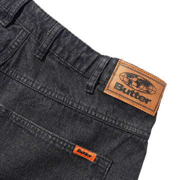 Butter Goods Baggy Denim Shorts - Slub Black