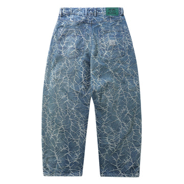 Butter Goods Thorn Camo Wide Cut Denim Jeans - Washed Indigo