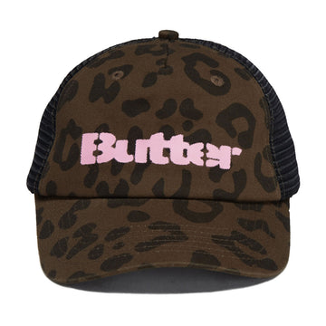 Butter Goods Stencil Trucker Hat - Leopard