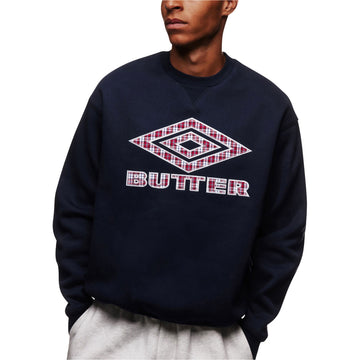 Butter Goods x Umbro Diamond Applique Crewneck Sweatshirt - Navy