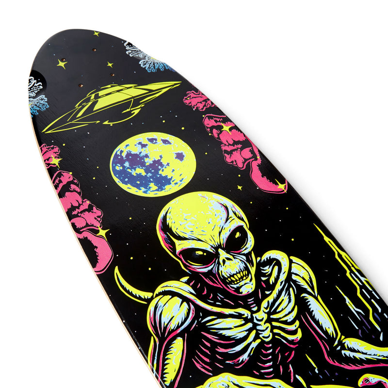 Daddies Mall Poster Blacklight Pintail Longboard Deck - Black/Glow