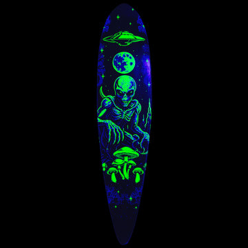 Daddies Mall Poster Blacklight Pintail Longboard Complete - Black/Glow