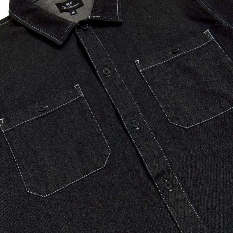 CCS Custom Embroidered Work Shirt - Black Denim