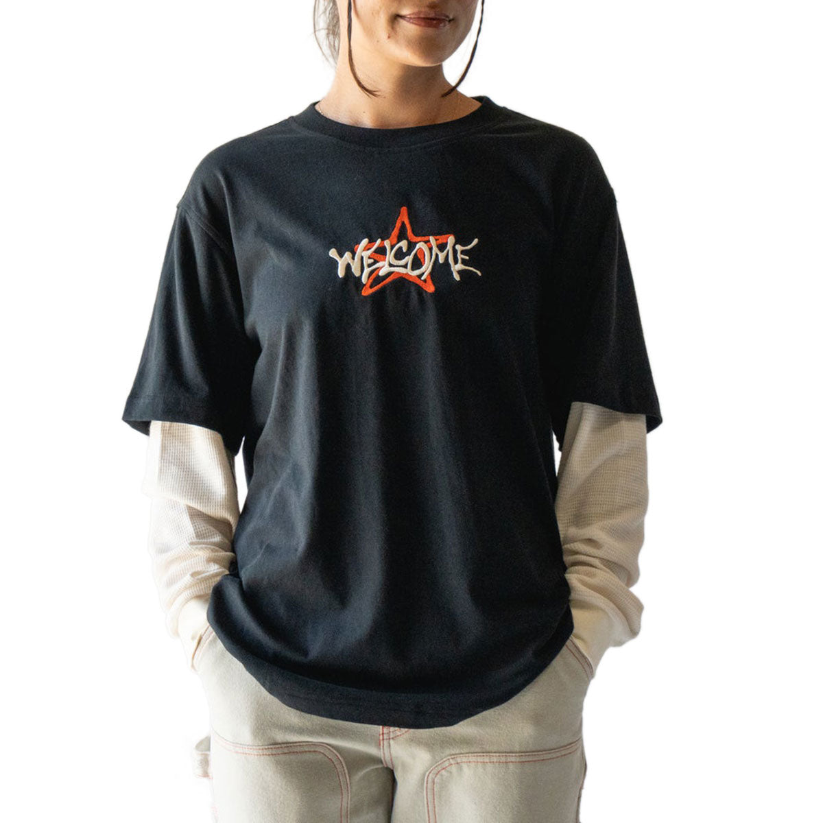Welcome Starman Layered Long Sleeve Shirt - Black image 5