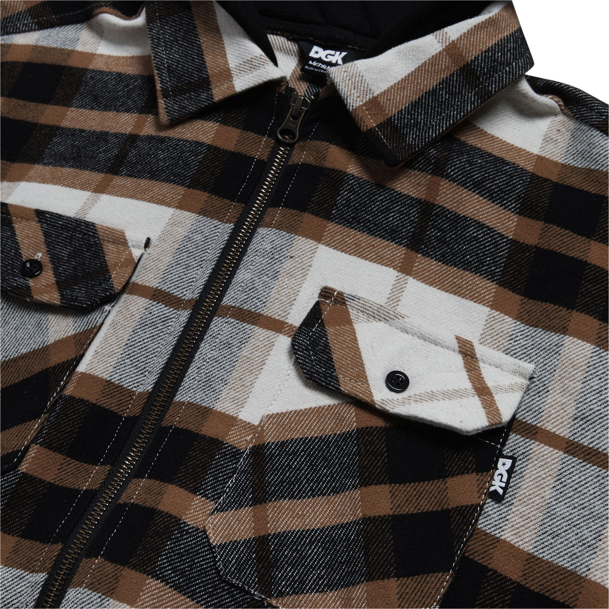 DGK Cry Later Flannel Shacket Jacket - Brown image 4