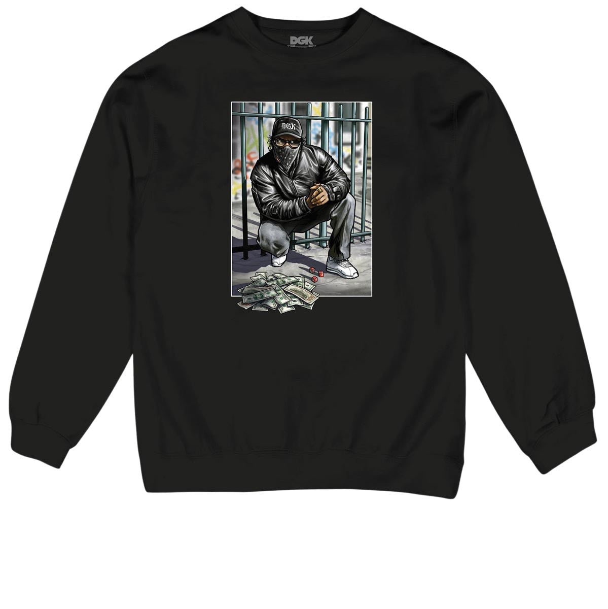 DGK 4-5-6 Crewneck Sweatshirt - Black image 1