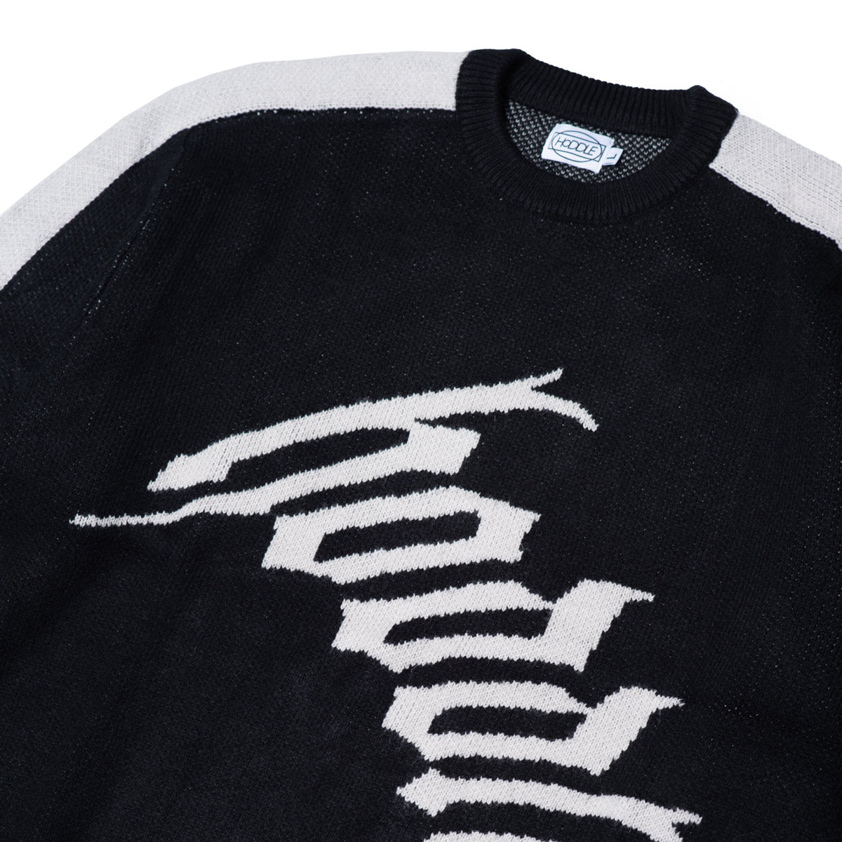 Hoddle Warped Logo Knit Shirt - Black/Grey image 2