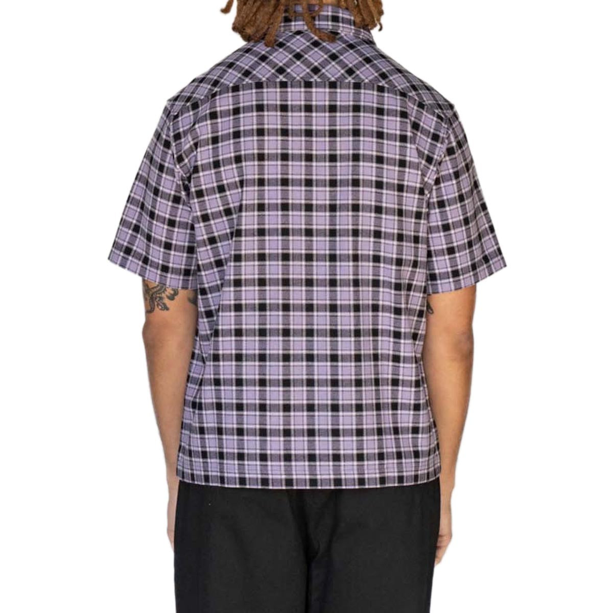 Welcome Cell Woven Plaid Zip Shirt - Lavender Grey image 2