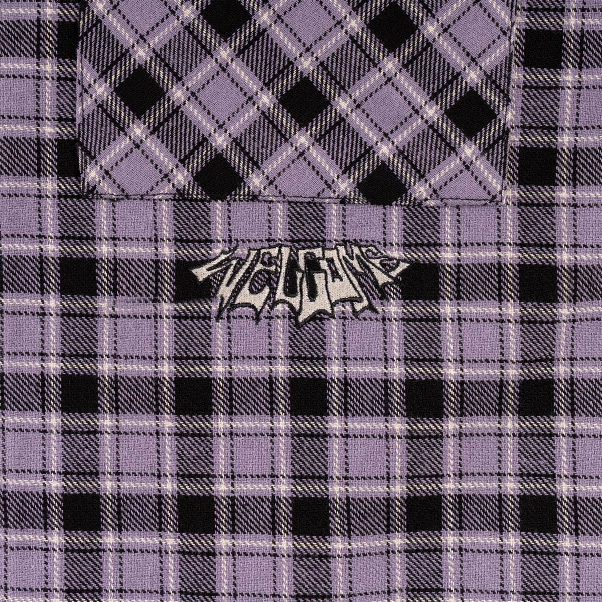 Welcome Cell Woven Plaid Zip Shirt - Lavender Grey image 4