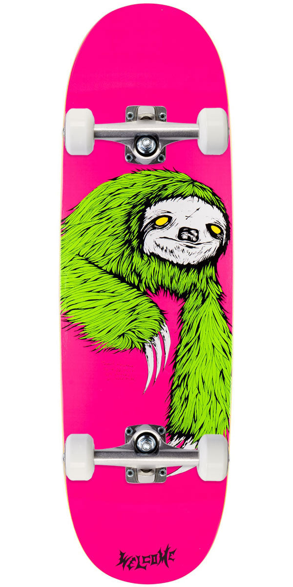 Welcome Sloth On A Boline 2.0 Skateboard Complete - Neon Pink - 9.50