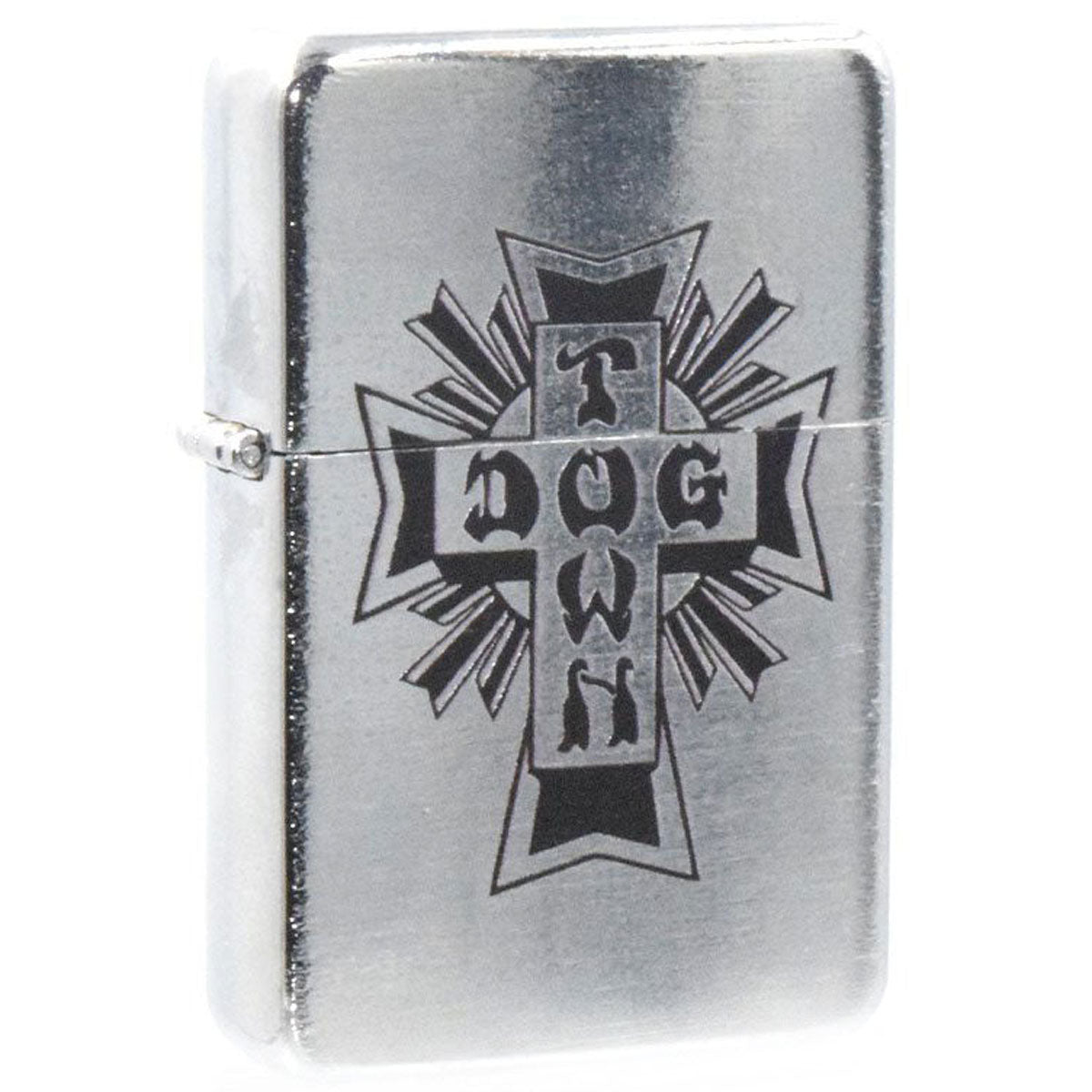 Dogtown Cross Logo Flip Top Metal Lighter - Silver/Black image 1