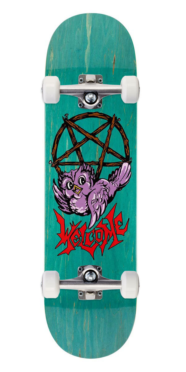 Welcome Lil Owl Skateboard Complete - Teal Stain - 8.50