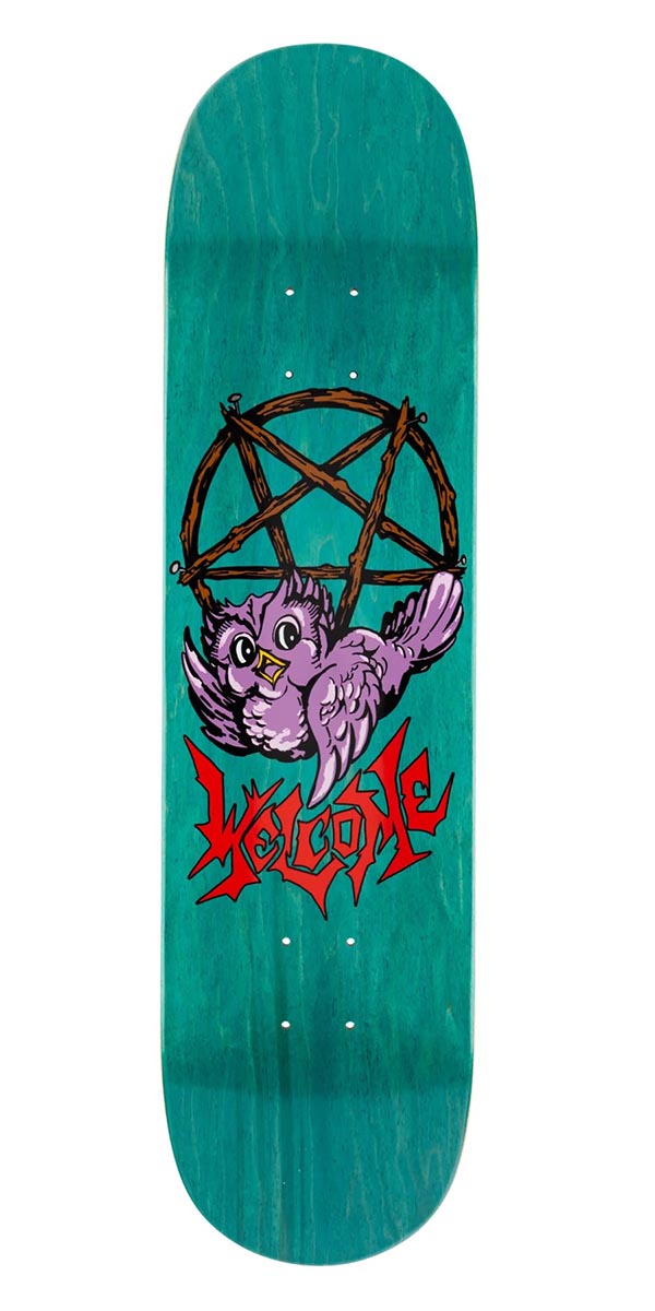 Welcome Lil Owl Skateboard Deck - Teal Stain - 8.00