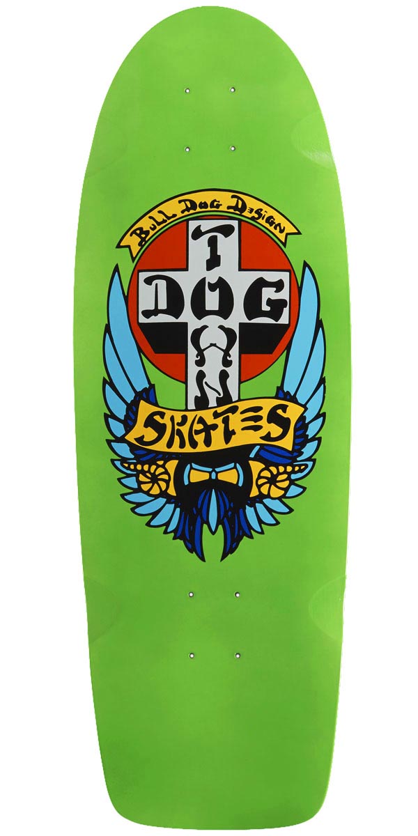 Dogtown Bull Dog 70s Classic Skateboard Deck - Lime Green Full Dip - 10.00