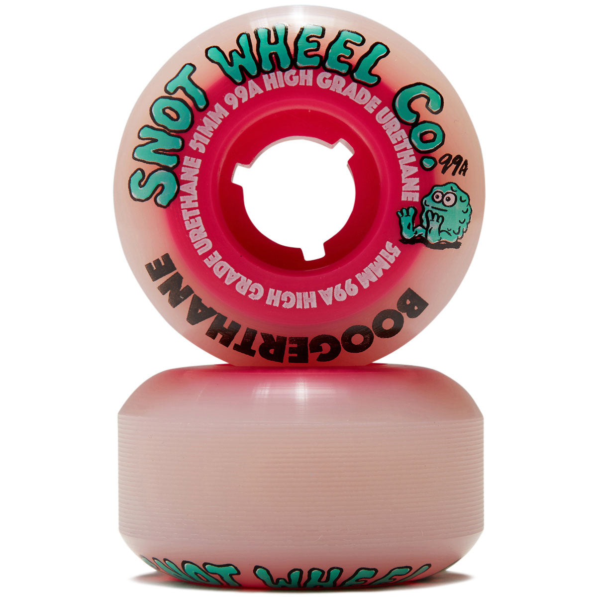 Snot Boogerthane 99a Skateboard Wheels - Pink Core - 51mm image 2