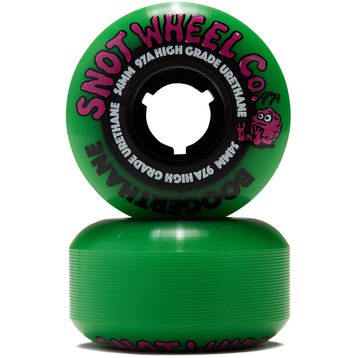 Snot Boogerthane 97a Skateboard Wheels - Green/Black Core - 54mm image 2