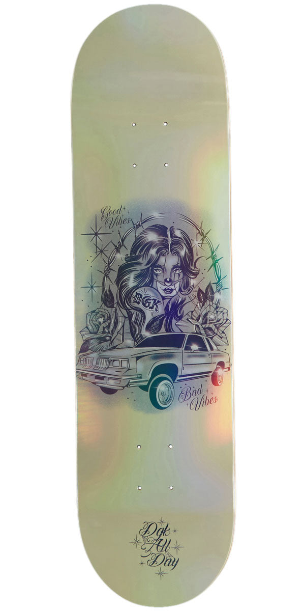 DGK x Hans Carreon Vibes Skateboard Deck - Pearlescent White - 8.25
