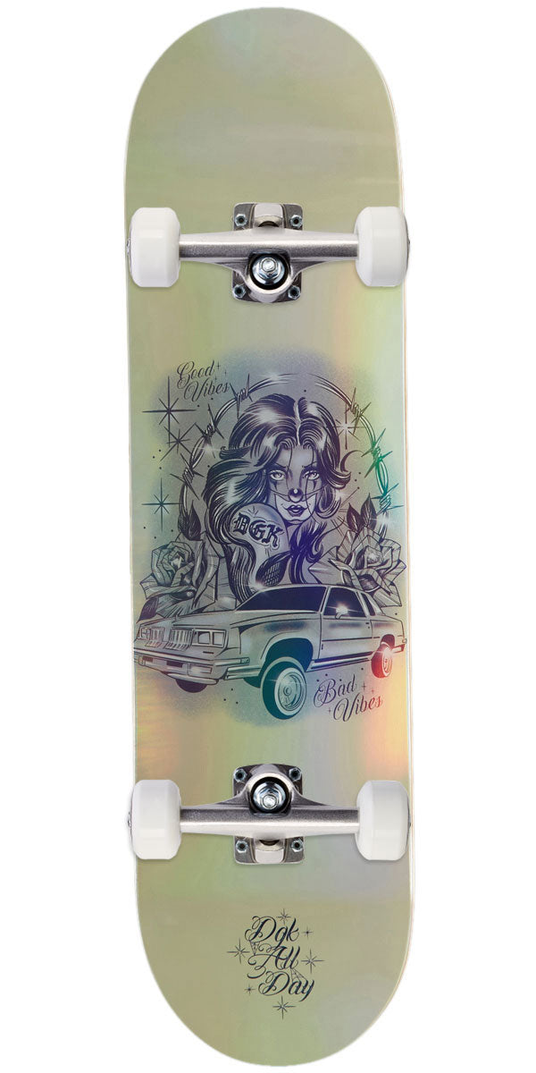 DGK x Hans Carreon Vibes Skateboard Complete - Pearlescent White - 8.25