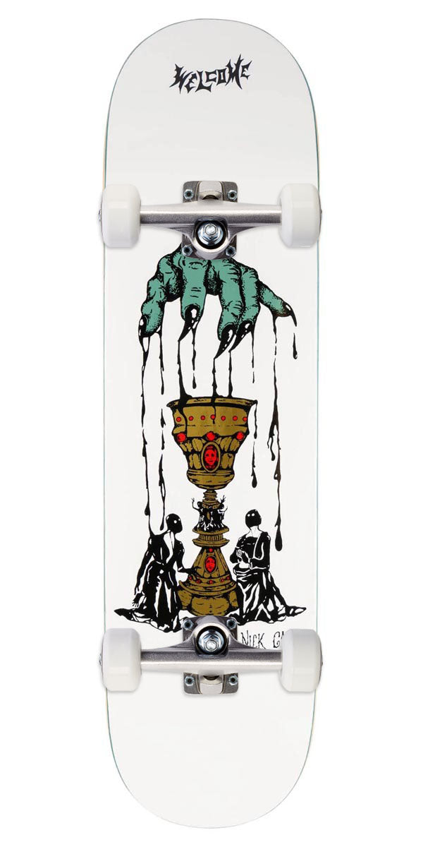 Welcome Chalice Nick Garcia Skateboard Complete - White - 8.38