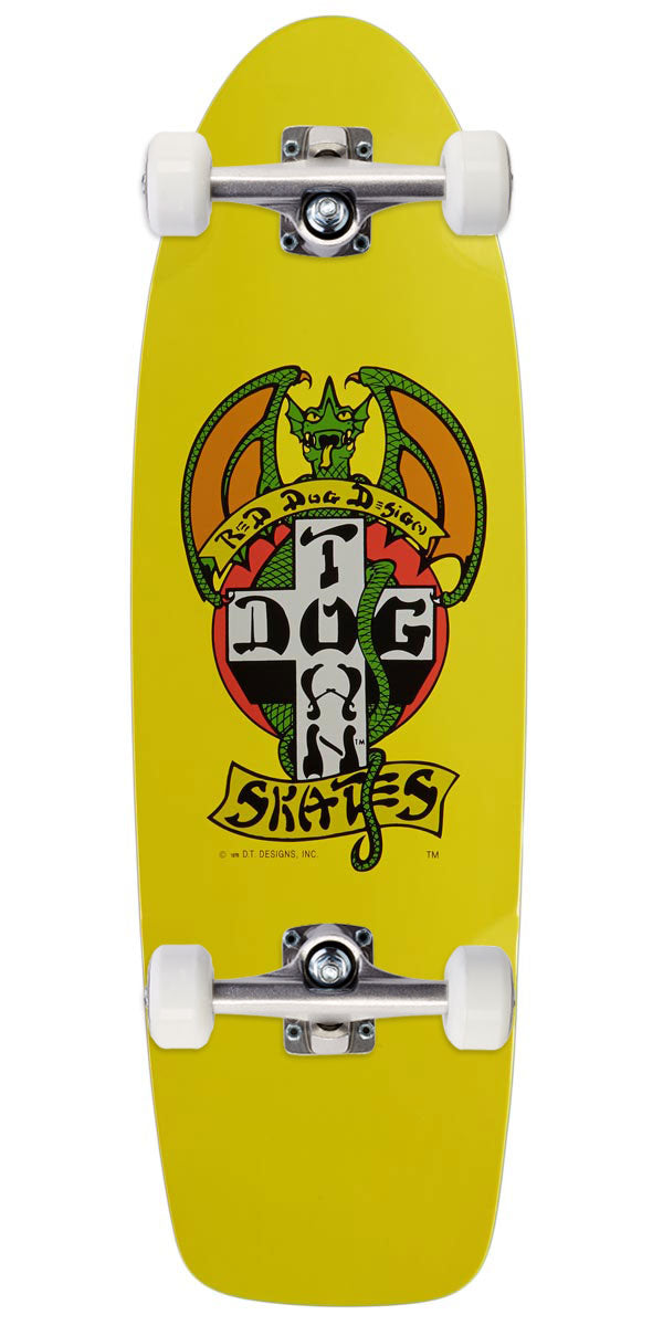 Dogtown Red Dog 70's Classic Skateboard Complete - Bright Yellow Full Dip - 9.00