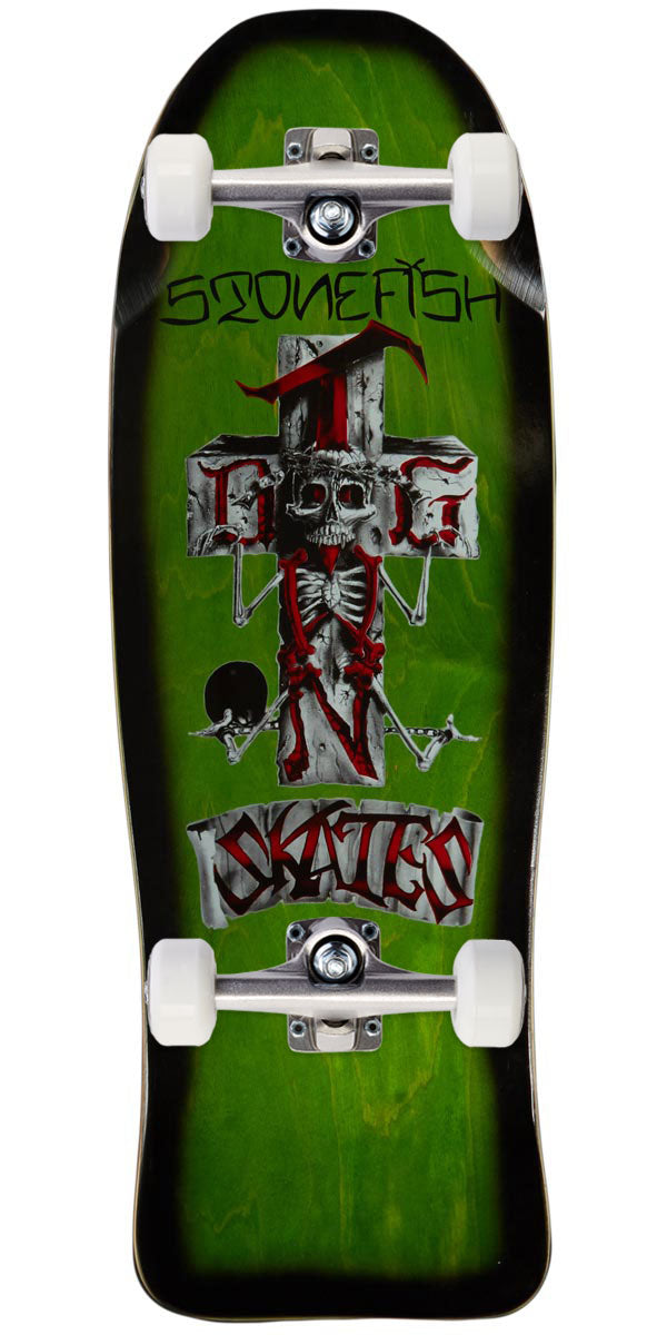 Dogtown Stonefish Reissue Skateboard Complete - Lime Stain/Black Fade - 10.125