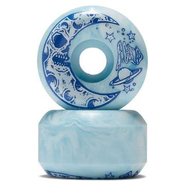 Acid Moon Type A 99a Side Cut Skateboard Wheels - Blue/White Swirl - 56mm