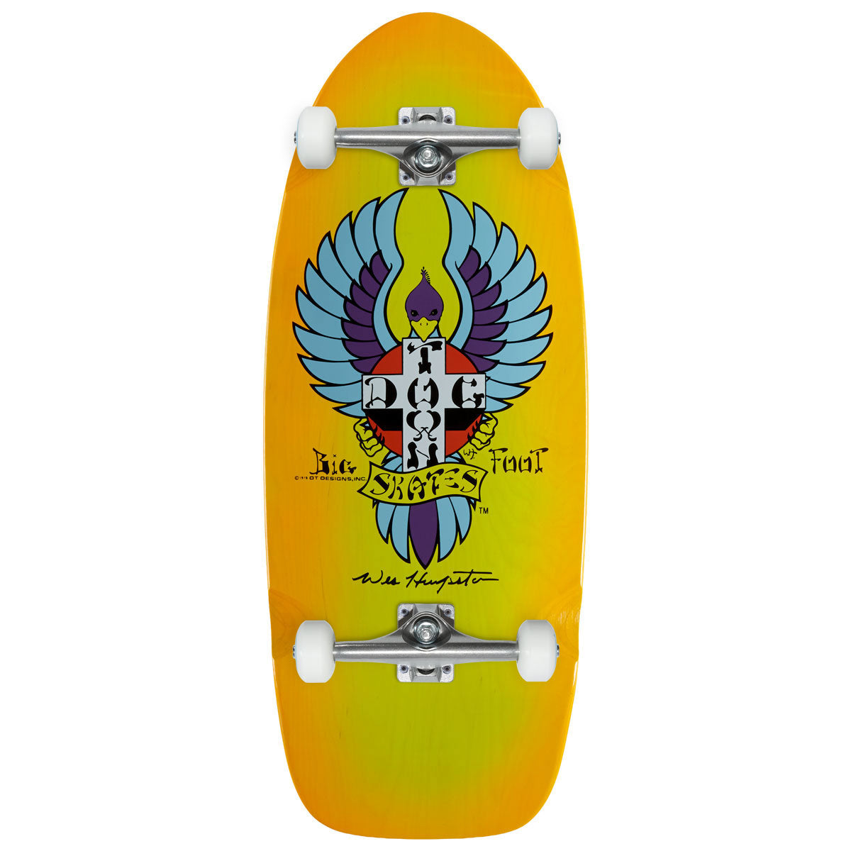 Dogtown Big Foot 70s Classic Skateboard Complete - Fluorescent Yellow/Orange - 11.878