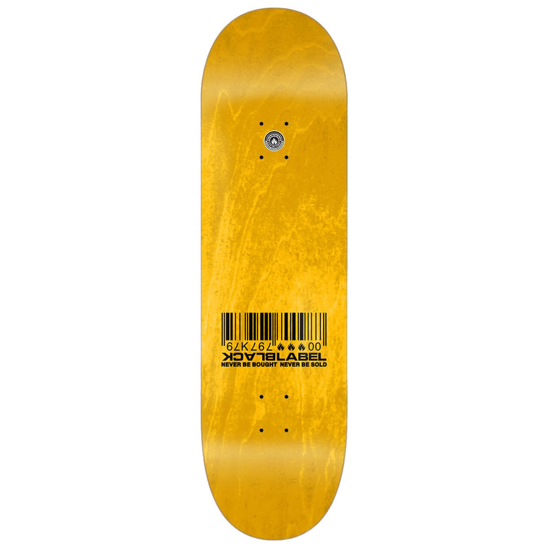 Black Label Ripped Barcode Skateboard Deck - Assorted Stains - 8.25
