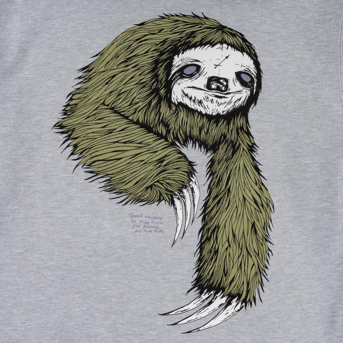 Welcome Sloth Hoodie - Heather Grey/Sage image 3