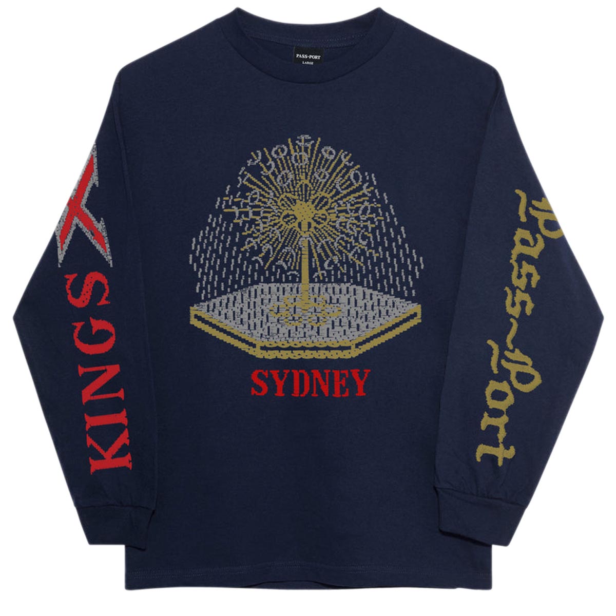 Passport Kings X Long Sleeve T-Shirt - Navy image 1