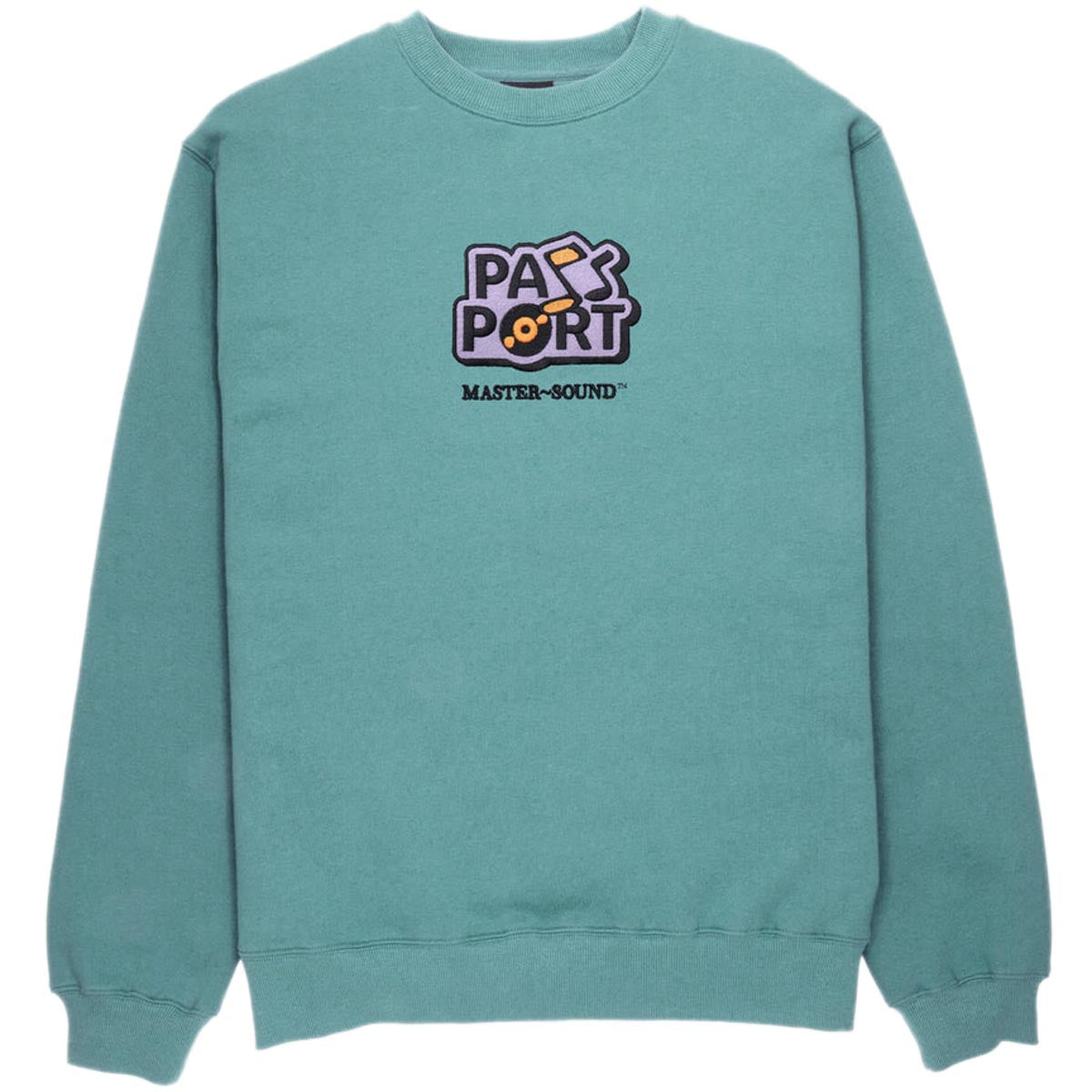 Passport Master Sound Embroidered Sweater - Washed Out Teal image 1