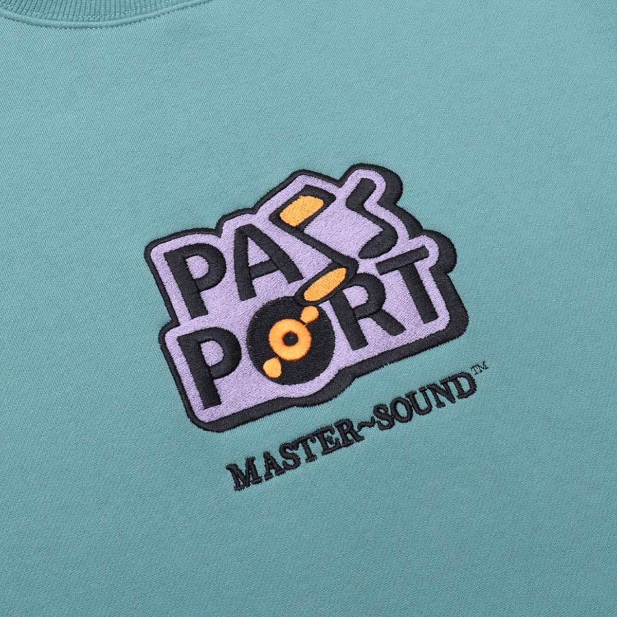 Passport Master Sound Embroidered Sweater - Washed Out Teal image 2
