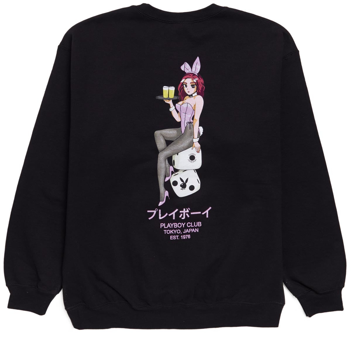 Color Bars x Playboy Tokyo Lady Luck Crewneck Sweatshirt - Black image 1