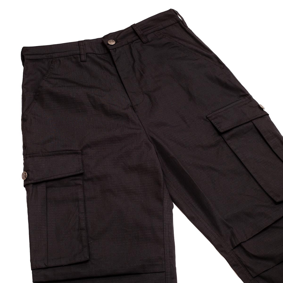 Hoddle Pleated Rip Stop Cargo Pants - Black image 3