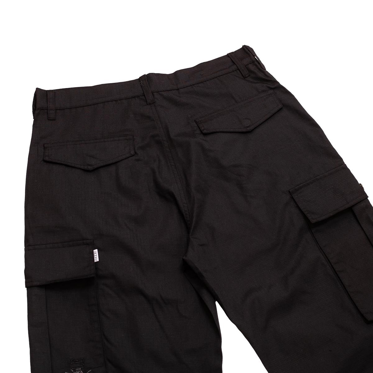 Hoddle Pleated Rip Stop Cargo Pants - Black image 5